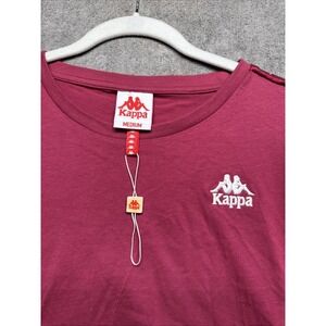 Kappa Red Crop Top Logo Tape Sleeve Women's Medium NWT Y2K Streetwear Sporty Tee